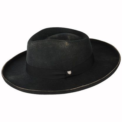 Chapeau Fedora en Laine Feutrée Victoria noir délavé BRIXTON