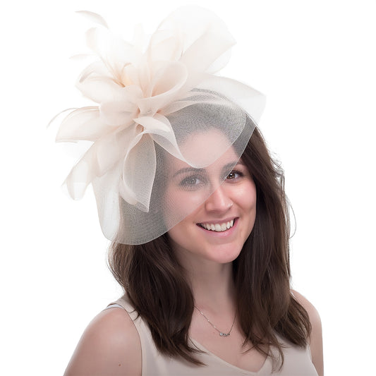 Chapeau Bibi avec Voile Joanne peau JANE ANNE DESIGNS