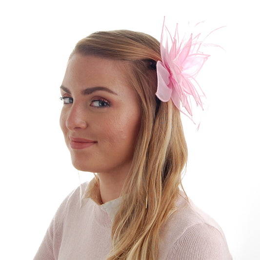 Chapeau Bibi Organza à Pince Lily rose clair FAILSWORTH