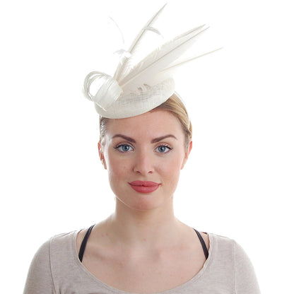 Chapeau Calot à Plumes Ariel ivoire FAILSWORTH