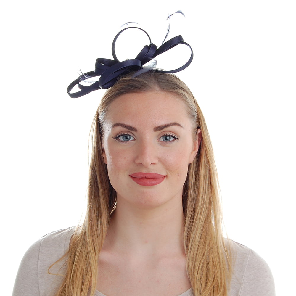 Chapeau Bibi en Satin bleu marine FAILSWORTH