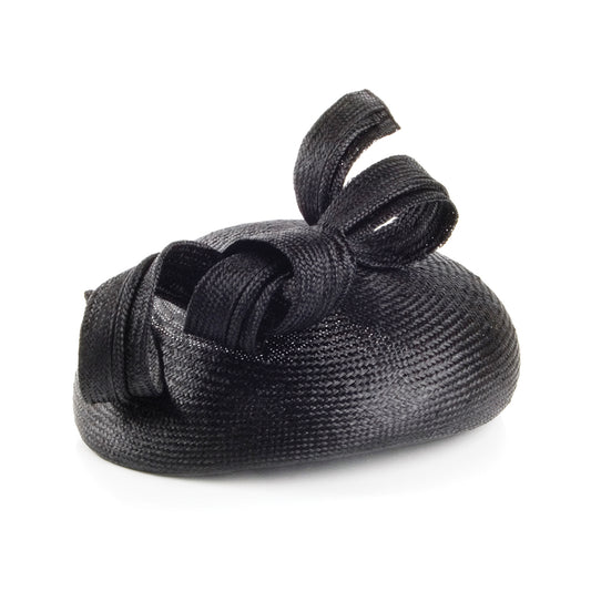 Chapeau Calot en Paille Duchesse De Cambridge noir WHITELEY