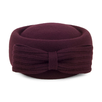 Chapeau Calot en Laine Jackie O Loop Bow bordeaux WHITELEY