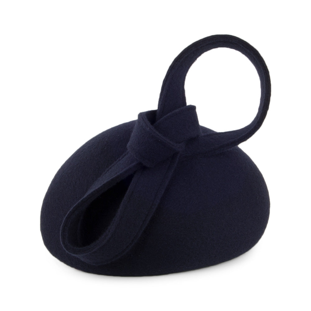 Chapeau Calot avec Boucles Carlita en Laine bleu marine WHITELEY