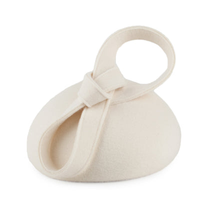 Chapeau Calot avec Boucles Carlita en Laine blanc hiver WHITELEY