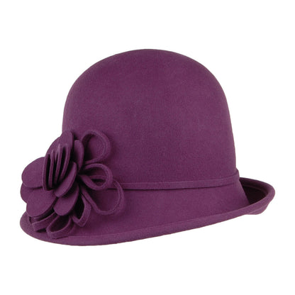 Chapeau Cloche en Laine Feutrée Alice violet FAILSWORTH