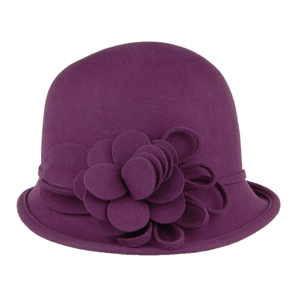 Chapeau Cloche en Laine Feutrée Alice violet FAILSWORTH