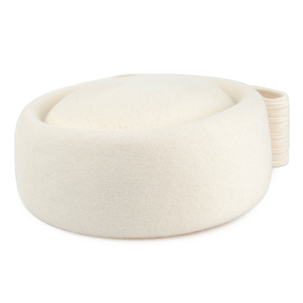 Chapeau Calot en Laine Jackie O Loop Bow blanc cassé WHITELEY