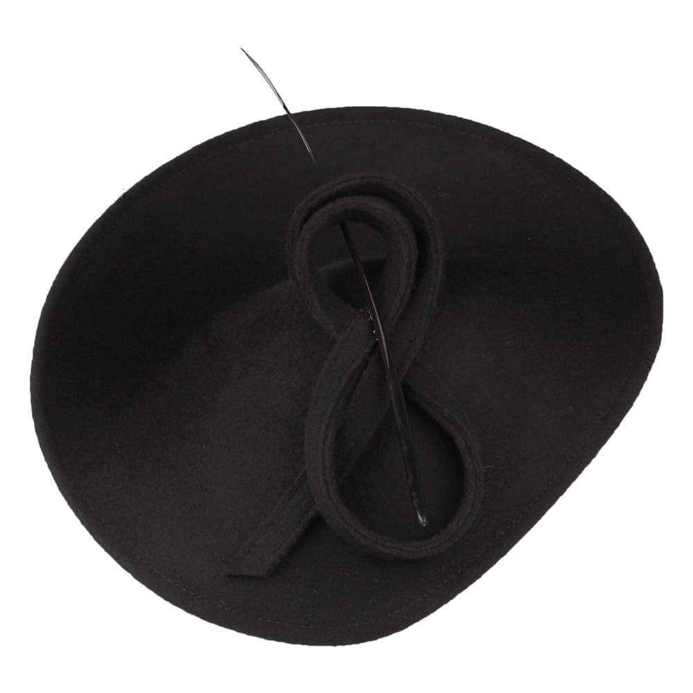 Chapeau Bibi Disque en Laine Athena noir WHITELEY