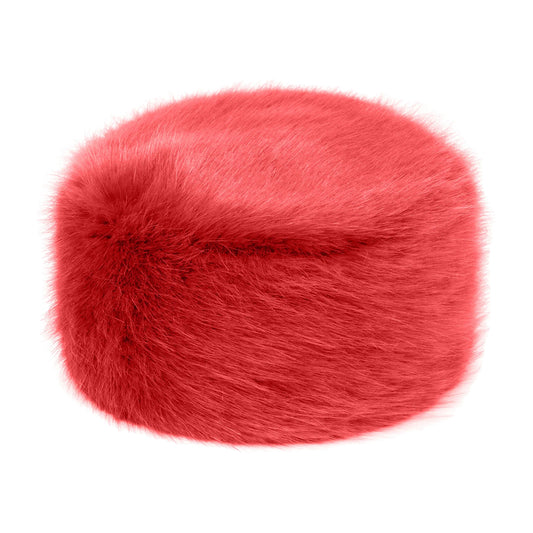 Chapeau Calot Femme Hiver en Fausse Fourrure rouge profond HELEN MOORE