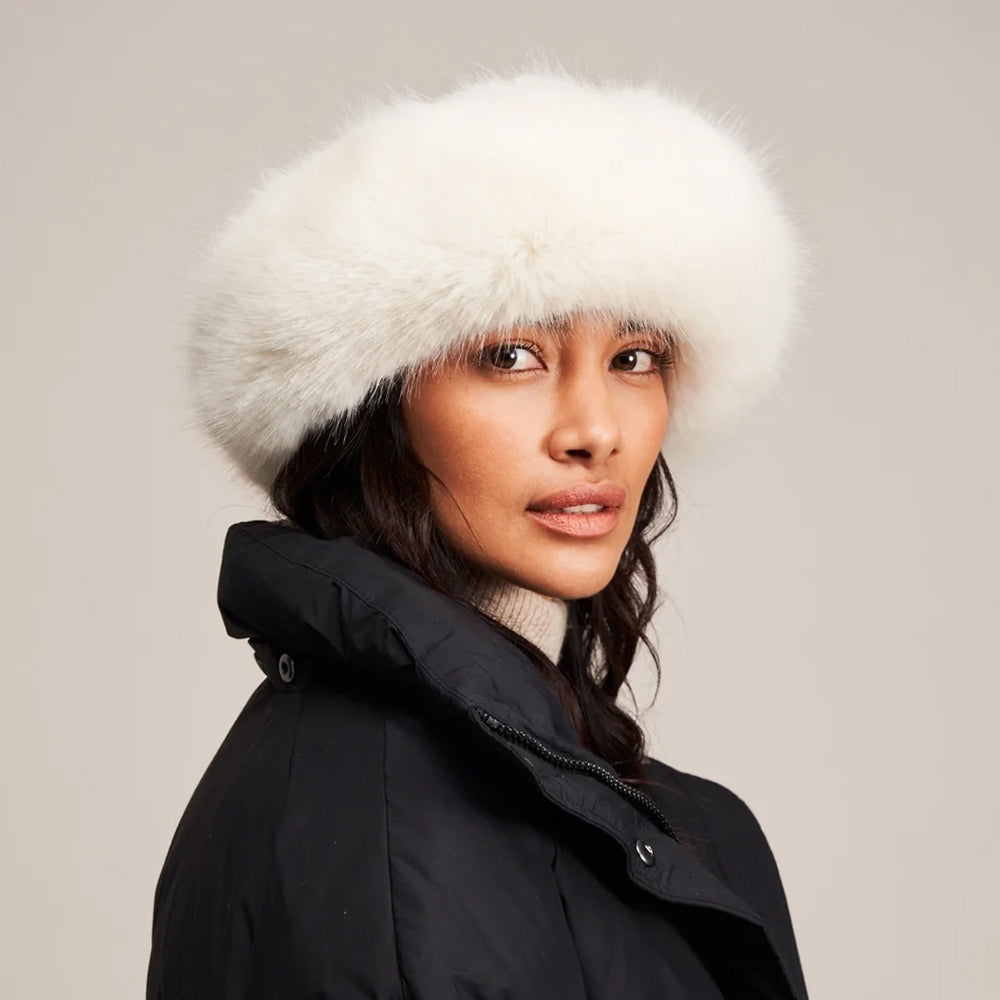 Chapeau Hiver en Fausse Fourrure ivoire HELEN MOORE