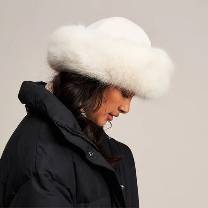 Chapeau Hiver en Fausse Fourrure ivoire HELEN MOORE
