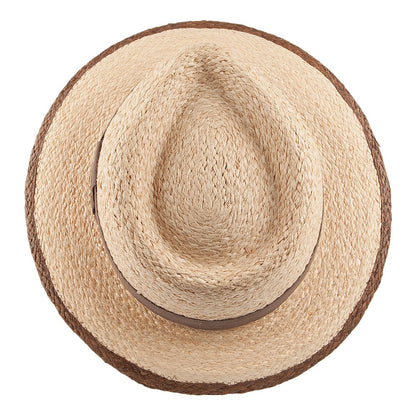 Chapeau Fedora en Raphia Teadrop naturel STETSON
