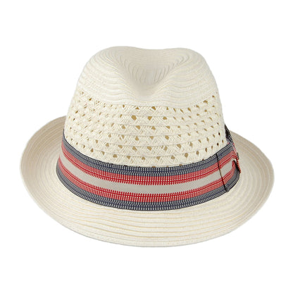 Chapeau Fedora en Papier Tressé Ventilé Baytown ivoire SCALA