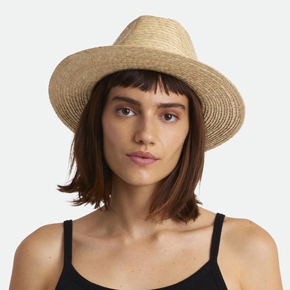 Chapeau Fedora en Paille Messer beige sable BRIXTON