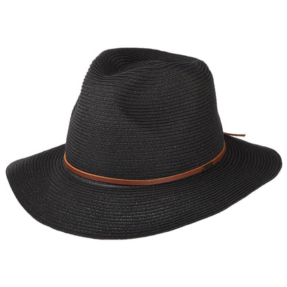 Chapeau Fedora en Paille Pliable Wesley noir BRIXTON