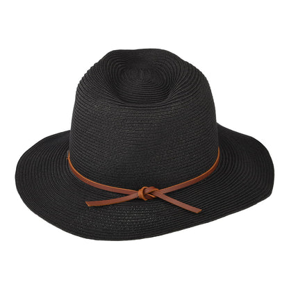 Chapeau Fedora en Paille Pliable Wesley noir BRIXTON