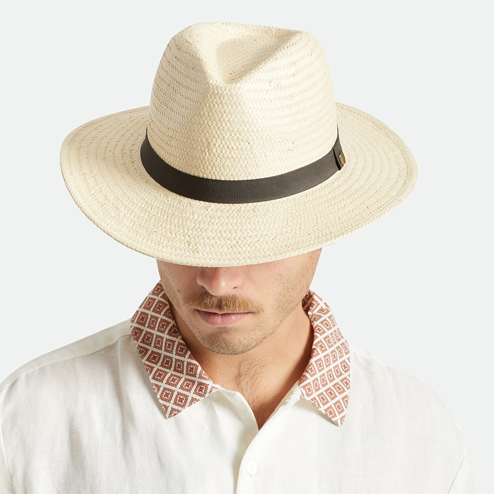 Chapeau Fedora en Paille Toyo naturel BRIXTON
