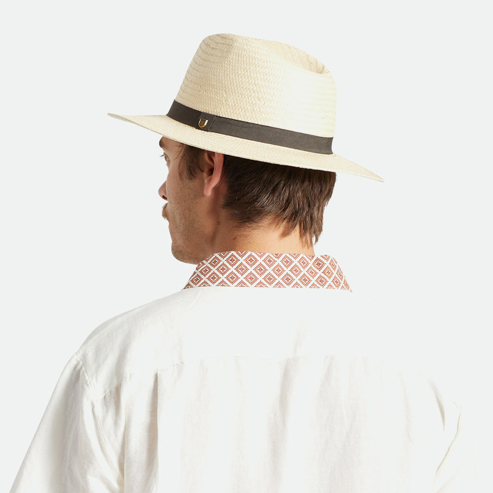 Chapeau Fedora en Paille Toyo naturel BRIXTON