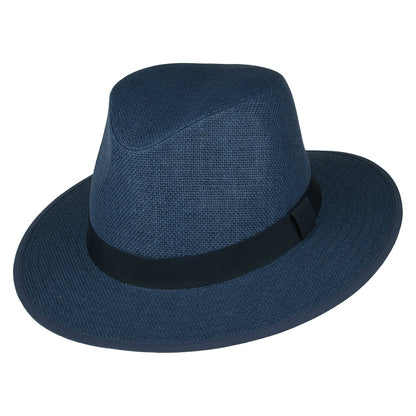 Chapeau Fedora Safari en Paille Toyo bleu marine FAILSWORTH