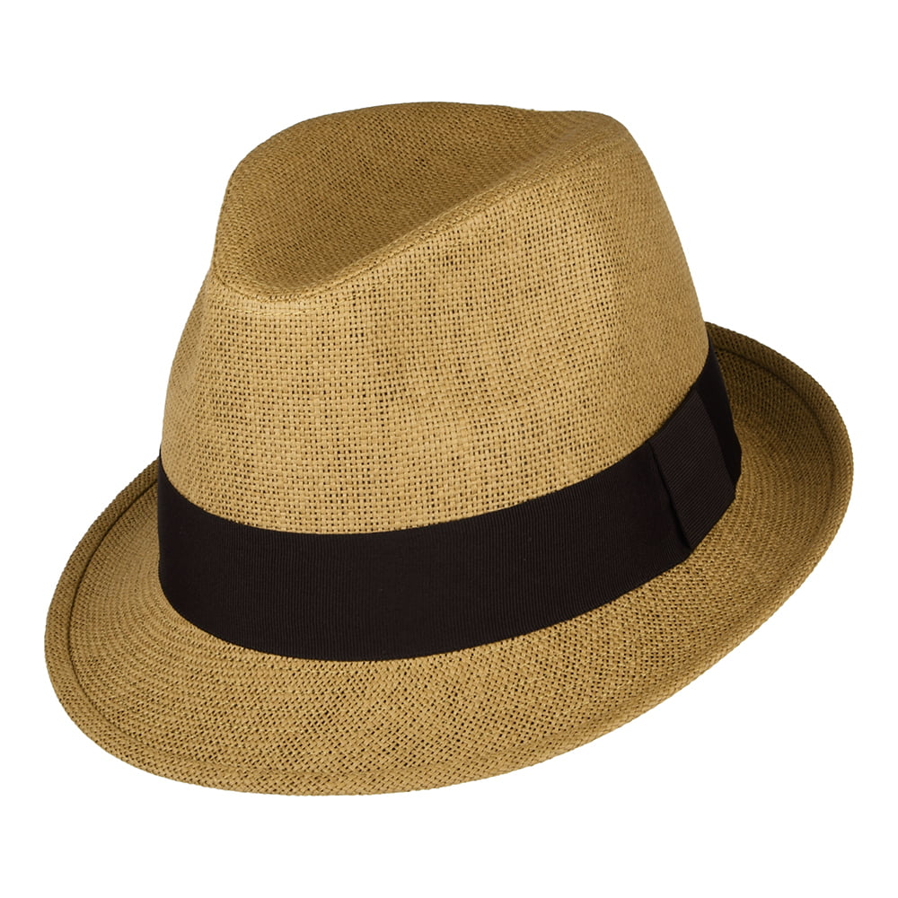 Chapeau Trilby en Paille Toyo tabac FAILSWORTH