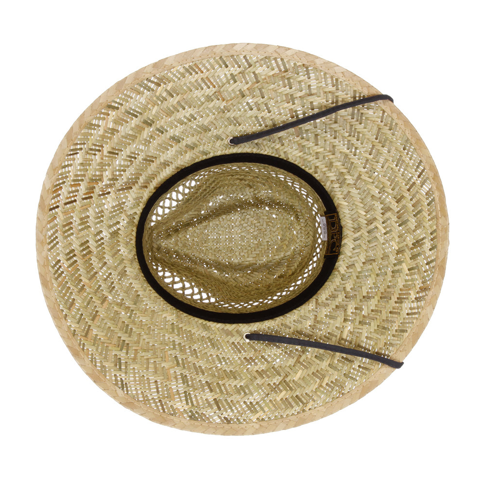Chapeau Lifeguard en Paille de Jonc naturel-bleu marine DORFMAN PACIFIC