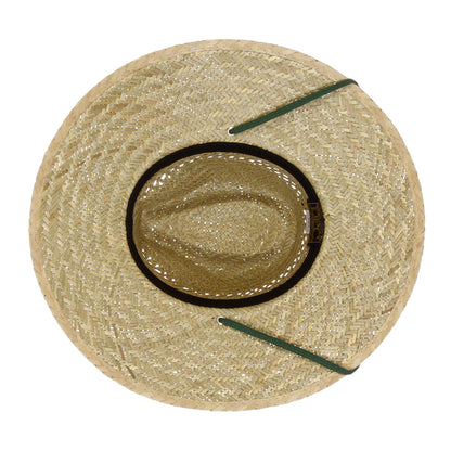 Chapeau Lifeguard en Paille de Jonc naturel-vert foncé DORFMAN PACIFIC