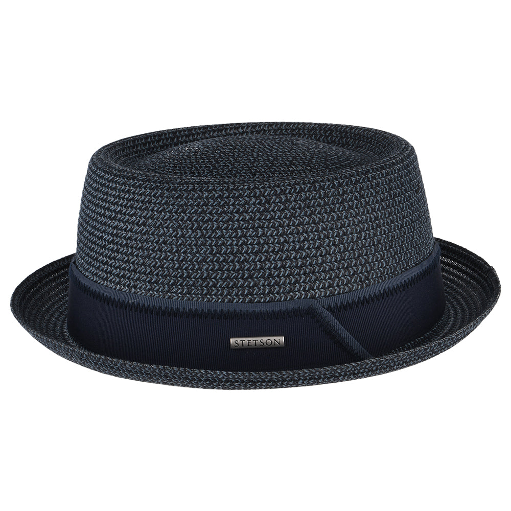 Chapeau Pork Pie en Paille Toyo bleu STETSON
