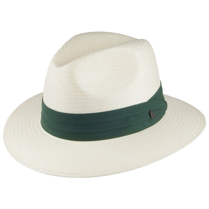 Chapeau Fedora Safari en Paille Toyo avec Bandeau olive JAXON & JAMES