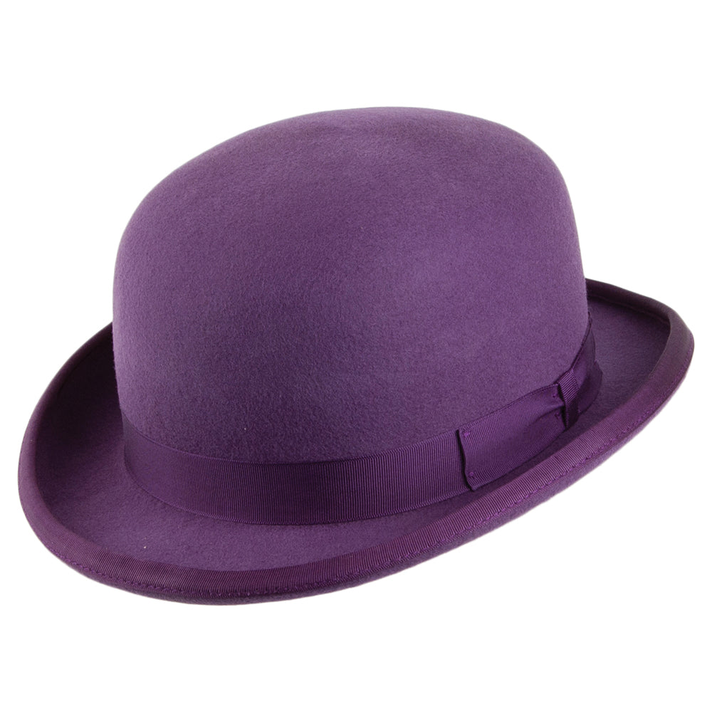 Chapeau Melon en Laine Feutrée violet DENTON