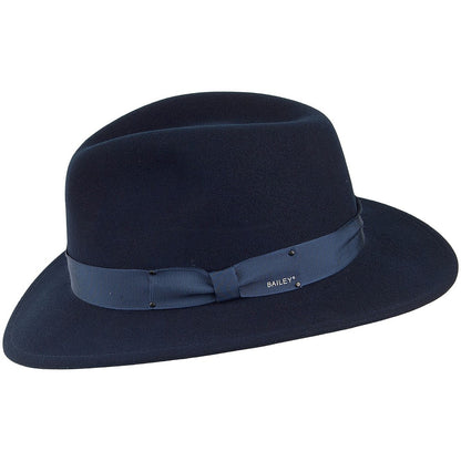 Chapeau Fedora en Laine Feutrée Déformable Hydrofuge Curtis bleu marine BAILEY