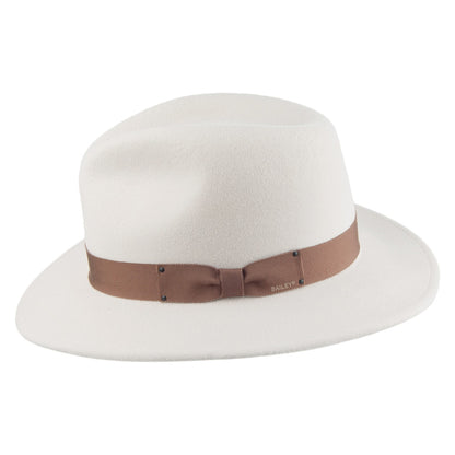 Chapeau Fedora en Laine Feutrée Déformable Hydrofuge Curtis crème BAILEY