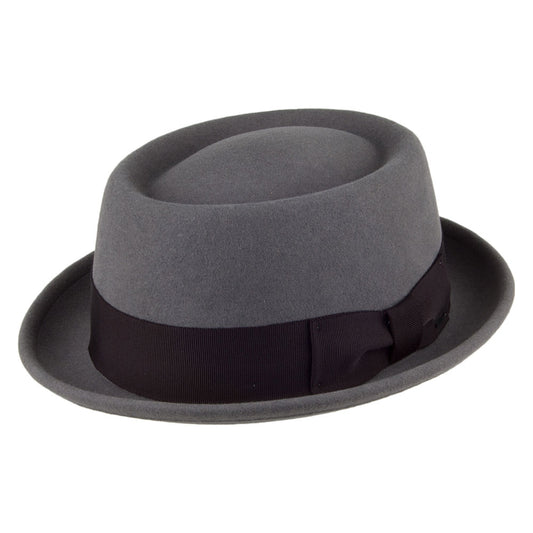 Chapeau Pork Pie en Laine Feutrée Déformable Hydrofuge Darron vert-de-gris BAILEY