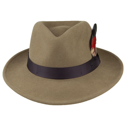 Chapeau Fedora en Laine Feutrée Metrick olive clair BAILEY