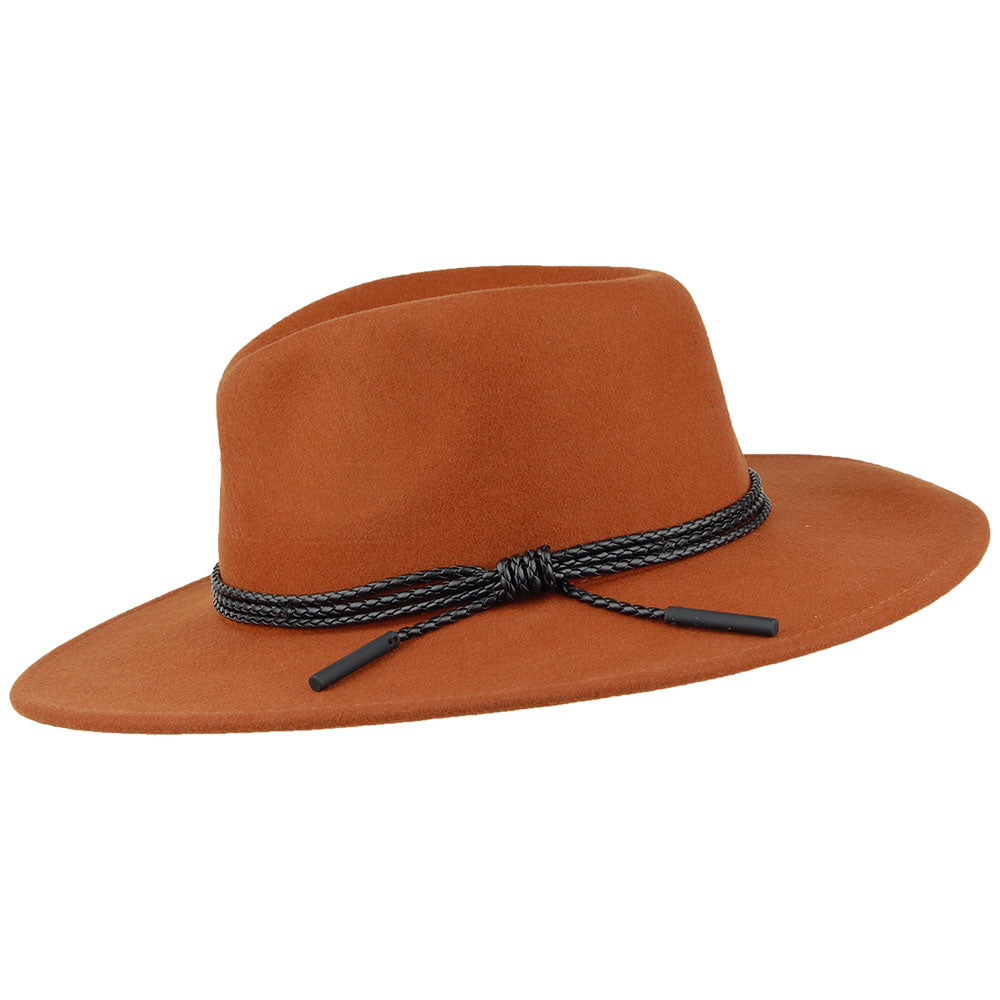 Chapeau Australien en Laine Feutrée Piston caramel BAILEY