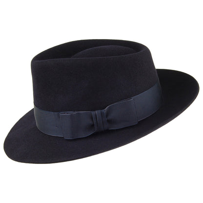 Chapeau Fedora en Fourrure Feutrée Casablanca bleu marine CHRISTYS