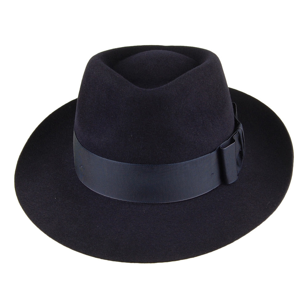 Chapeau Fedora en Fourrure Feutrée Casablanca bleu marine CHRISTYS