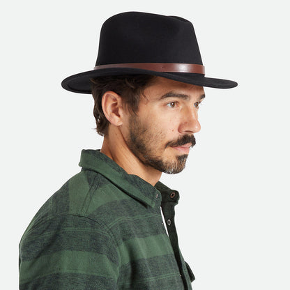 Chapeau Fedora en Laine Feutrée Messer noir BRIXTON