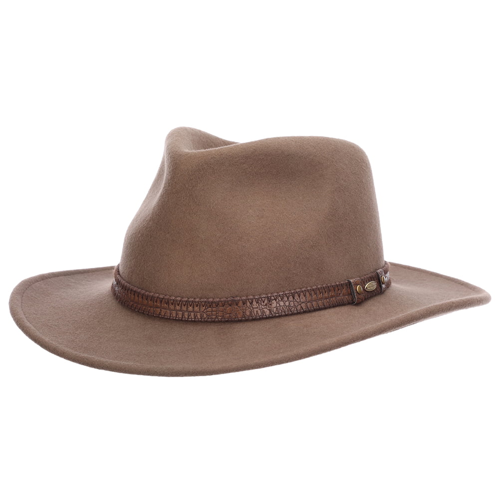 Chapeau Australien en Laine Feutrée Déformable Hydrofuge Rosebery khaki SCALA