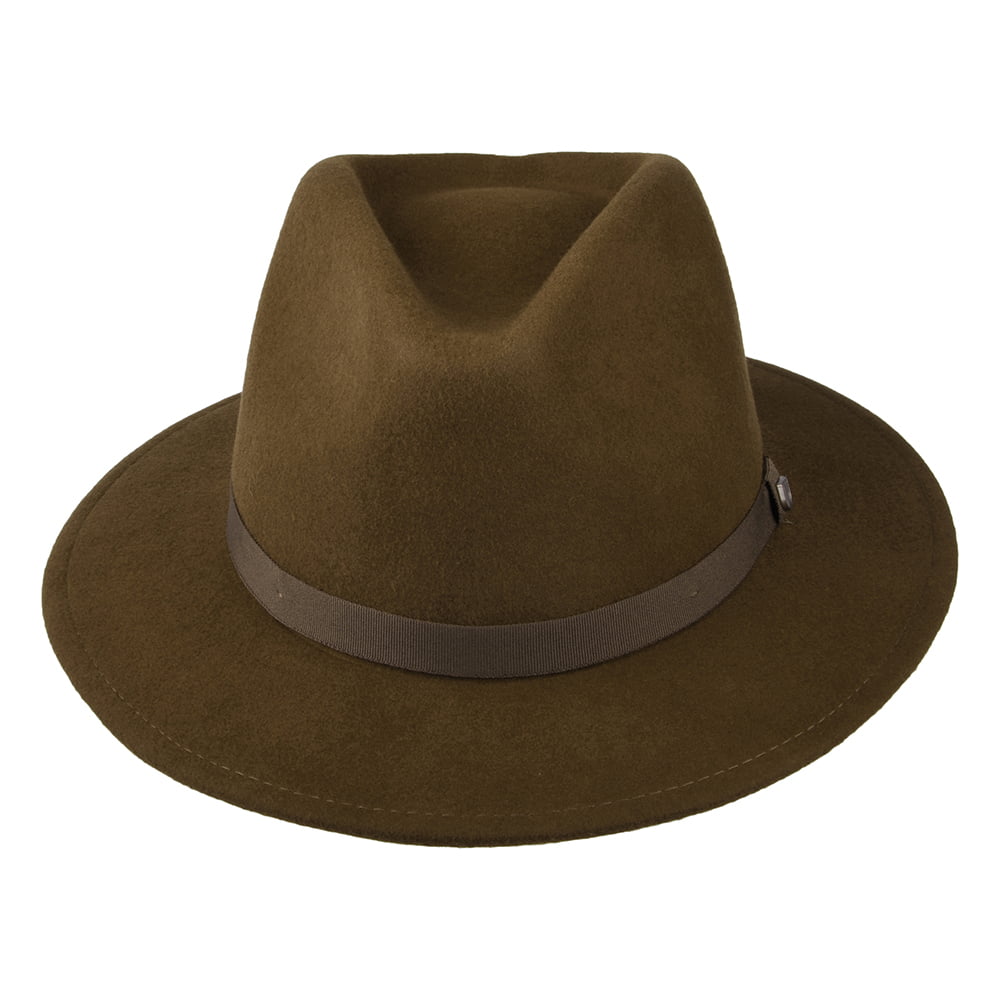 Chapeau Fedora en Laine Feutrée Pliable Messer marron BRIXTON
