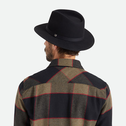 Chapeau Fedora en Laine Feutrée Pliable Messer noir BRIXTON