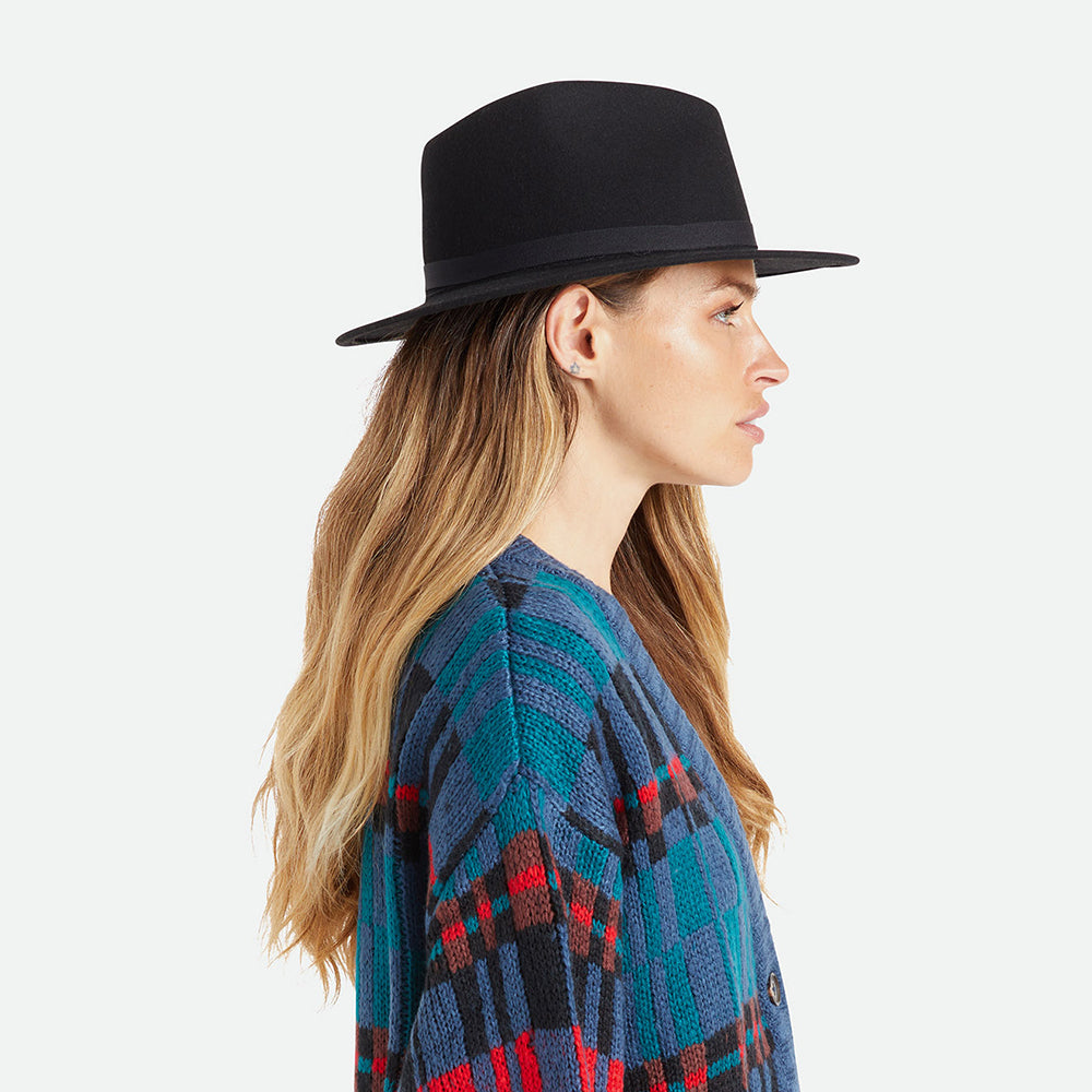 Chapeau Fedora en Laine Feutrée Pliable Messer noir BRIXTON