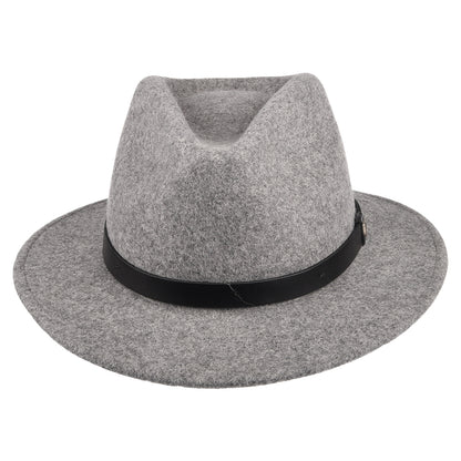 Chapeau Fedora en Laine Feutrée Messer gris chiné BRIXTON