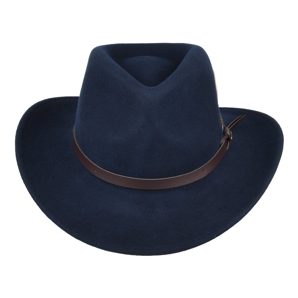 Chapeau Australien en Laine Feutrée Déformable Hydrofuge Dakota bleu marine SCALA