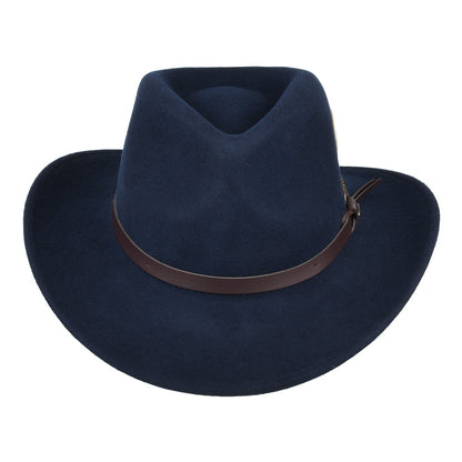 Chapeau Australien en Laine Feutrée Déformable Hydrofuge Dakota bleu marine SCALA