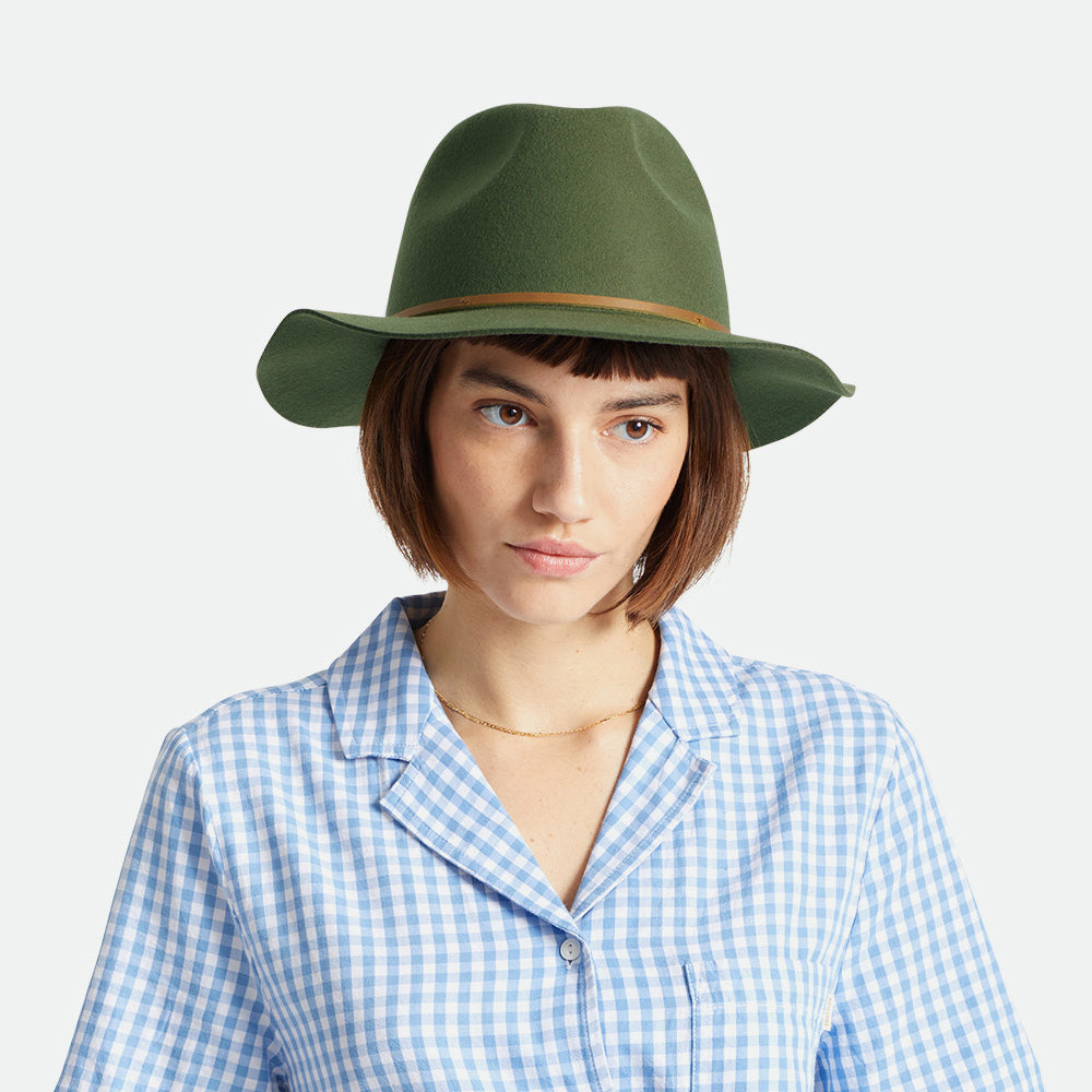 Chapeau Fedora en Laine Feutrée Wesley olive BRIXTON