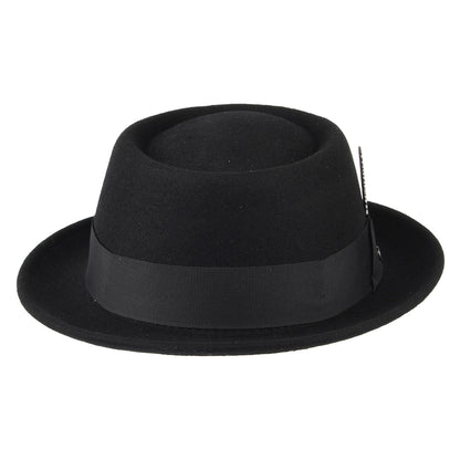 Chapeau Pork Pie en Laine Feutrée Hydrofuge noir STETSON