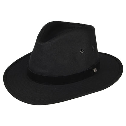 Chapeau Fedora en Coton Hydrofuge Messer X Adventure noir BRIXTON