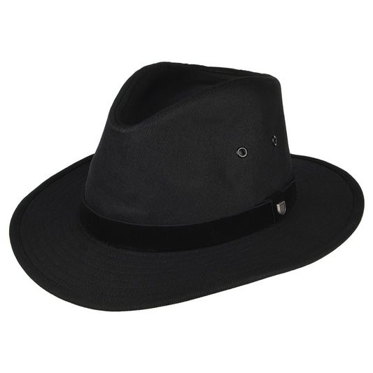 Chapeau Fedora en Coton Hydrofuge Messer X Adventure noir BRIXTON