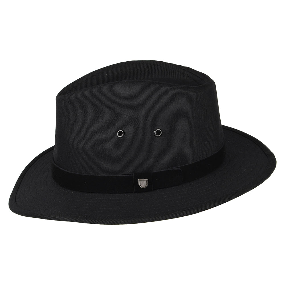Chapeau Fedora en Coton Hydrofuge Messer X Adventure noir BRIXTON